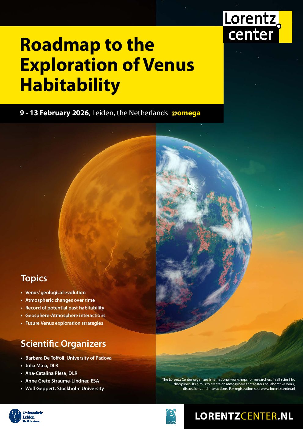 Poster for the Lorentz Center workshop Roadmap to the Exploration of Venus Habitability