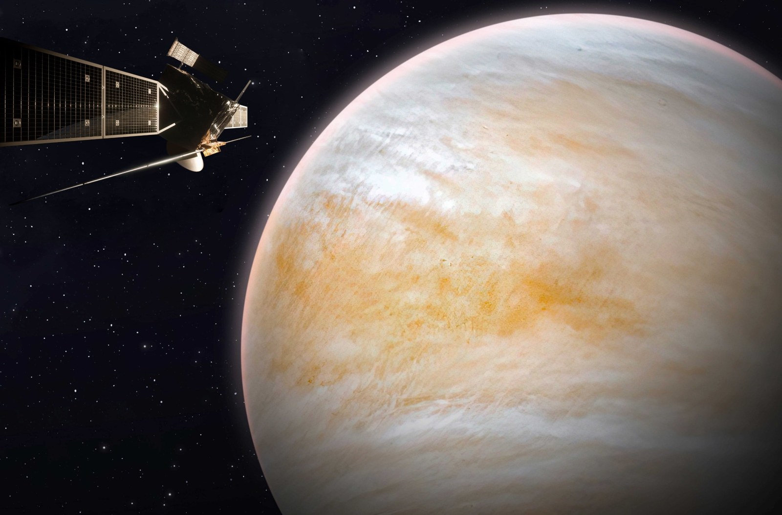 Artist impression of ESA's EnVision mission at Venus