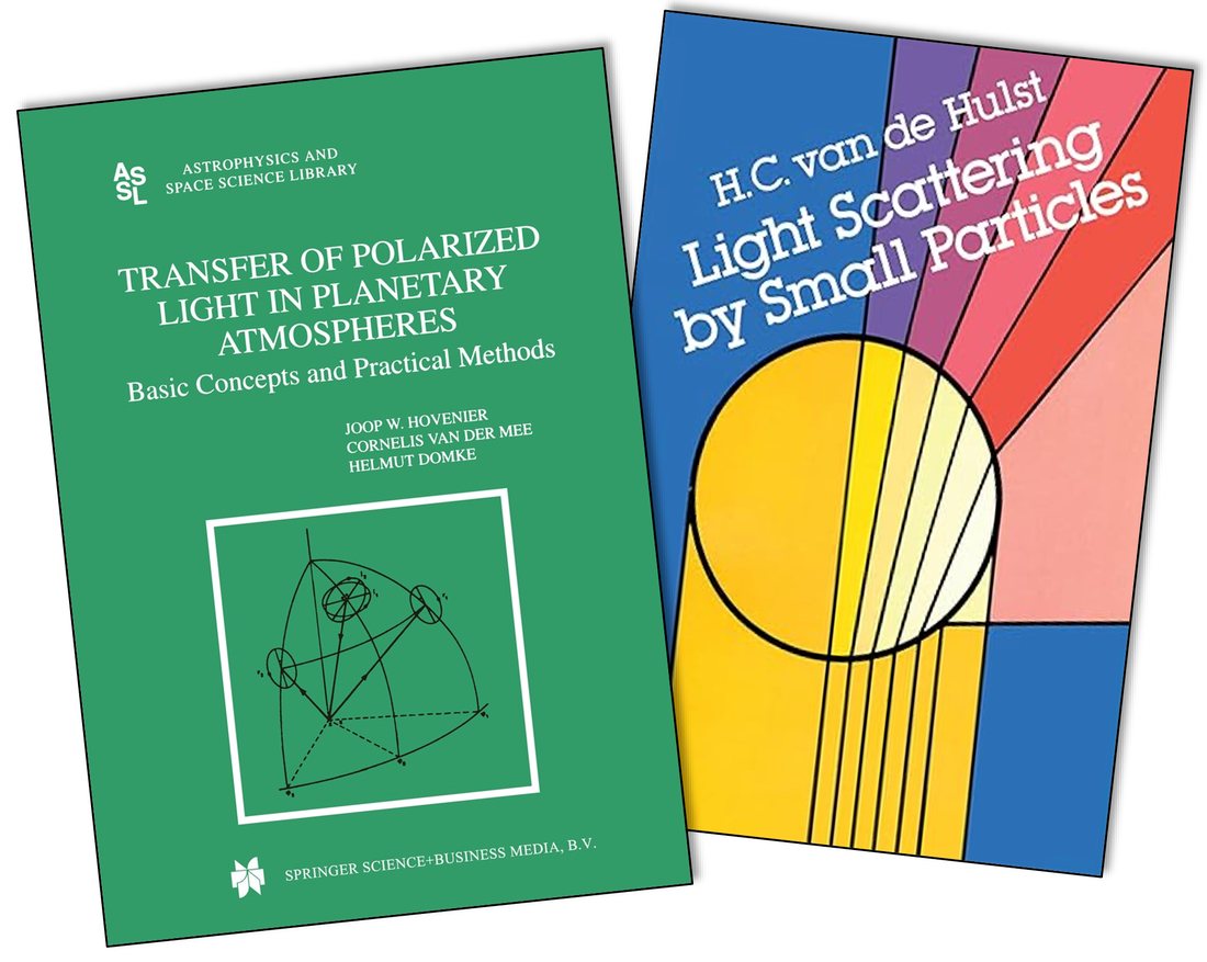 Book covers of Transfer of Polarized Light in Planetary Atmospheres and Light Scattering by Small Particles